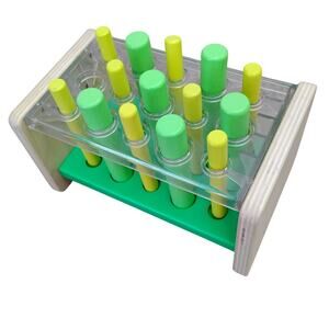 Lovevery Wooden Posting Stand Montessori Inspired Toy Green *Missing One Posts